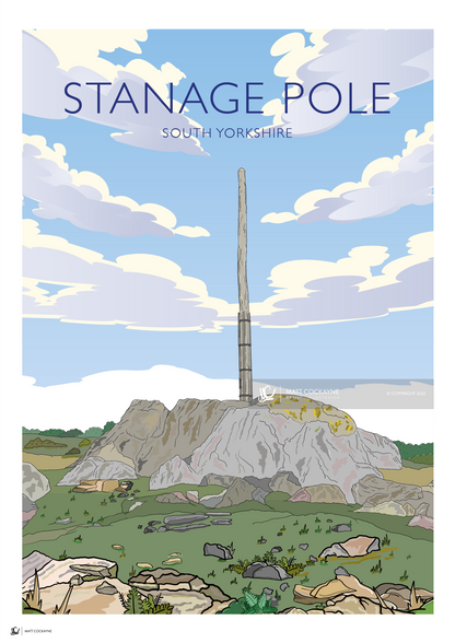 STANAGE POLE - Peak District Prints - Wall Art - Poster - Print - Canvas - Illustration