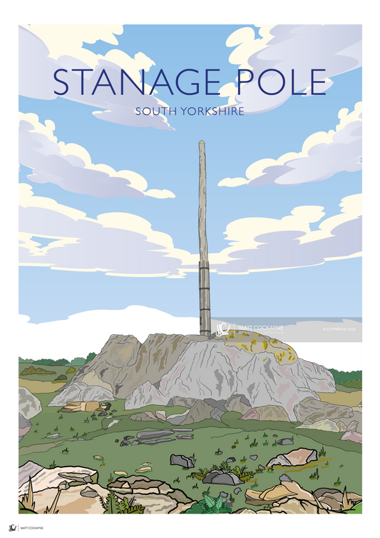 STANAGE POLE - Peak District Prints - Wall Art - Poster - Print - Canvas - Illustration