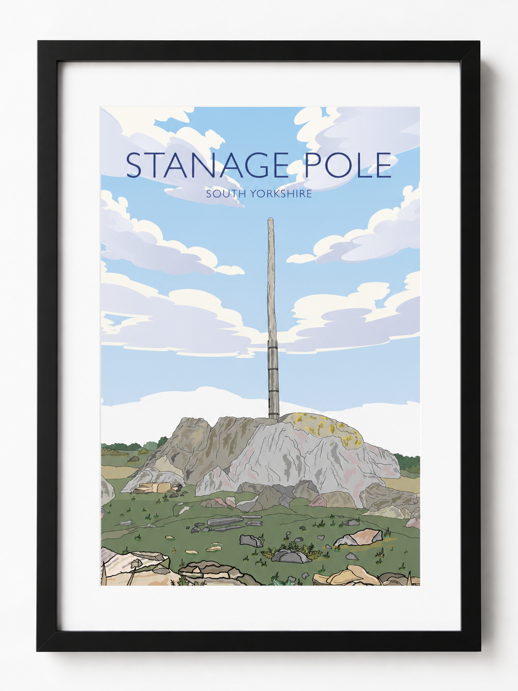 STANAGE POLE - Peak District Prints - Wall Art - Poster - Print - Canvas - Illustration