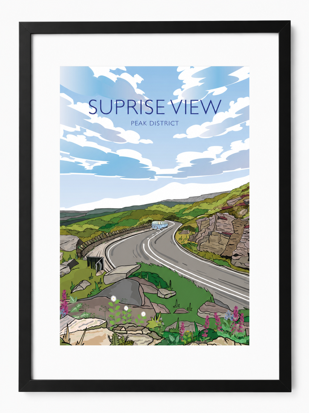 SURPRISE VIEW - Peak District Prints - Wall Art - Poster - Print - Canvas - Illustration