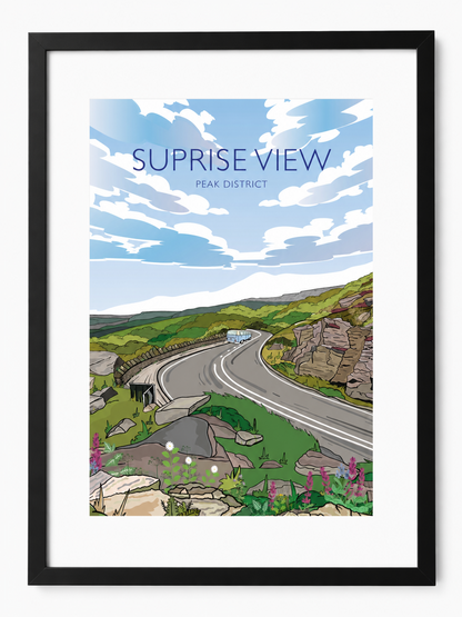 SURPRISE VIEW - Peak District Prints - Wall Art - Poster - Print - Canvas - Illustration