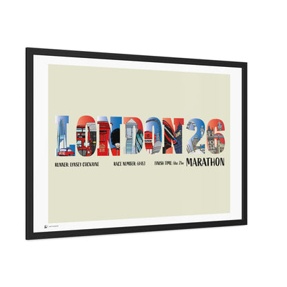 Personalised London Marathon Print – Custom Runner Gift, Finisher Keepsake, Landmarks Poster