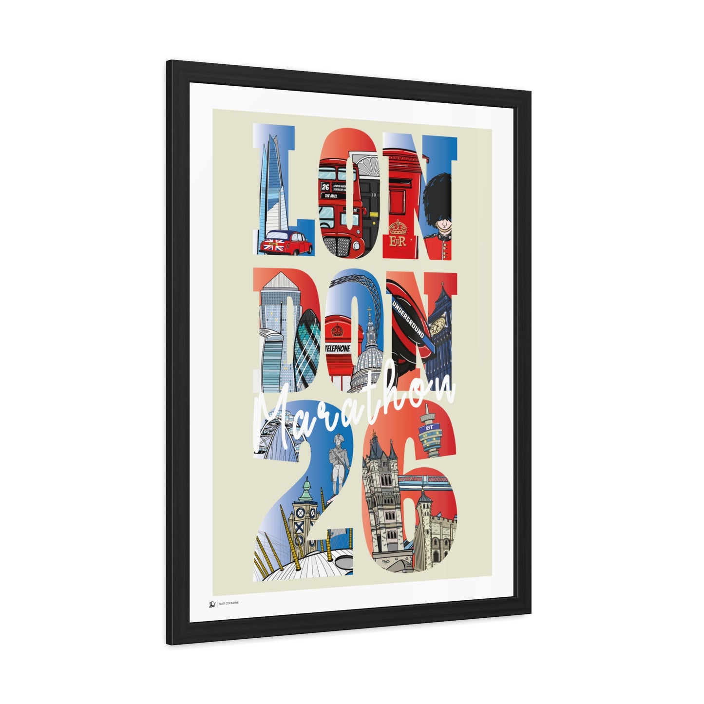 London Marathon 2026 Print – Illustrated Landmarks Artwork Keepsake