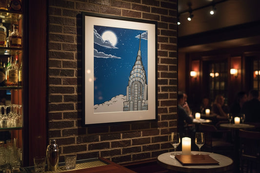 Chrysler Building Print, New York City Skyline Wall Art, NYC Architecture Poster, Urban Illustration, NYC Travel Art, Modern Cityscape Gift