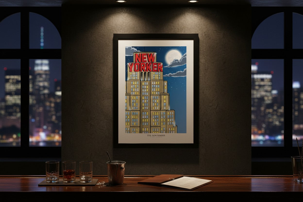 New Yorker Hotel Print, New York City Skyline Wall Art, NYC Architecture Poster, Urban Illustration, NYC Travel Art, Modern Cityscape Gift
