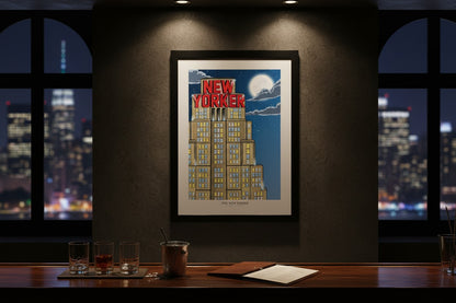 New Yorker Hotel Print, New York City Skyline Wall Art, NYC Architecture Poster, Urban Illustration, NYC Travel Art, Modern Cityscape Gift