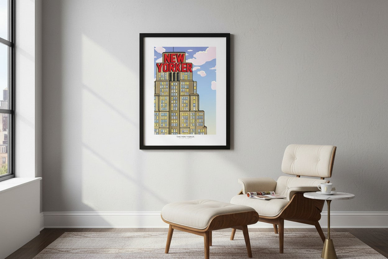 New Yorker Hotel Print, New York City Skyline Wall Art, NYC Architecture Poster, Urban Illustration, NYC Travel Art, Modern Cityscape Gift (Copy)