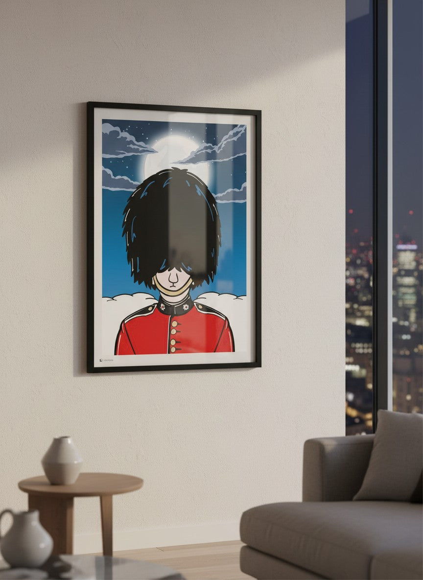 Minimalist London Guard Print | British Icon Wall Art, Red Uniform Artwork