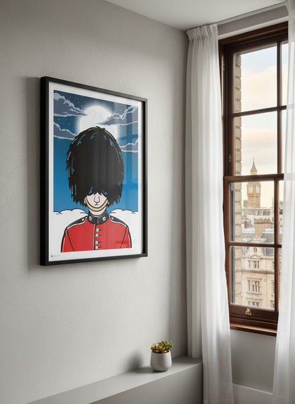 Minimalist London Guard Print | British Icon Wall Art, Red Uniform Artwork