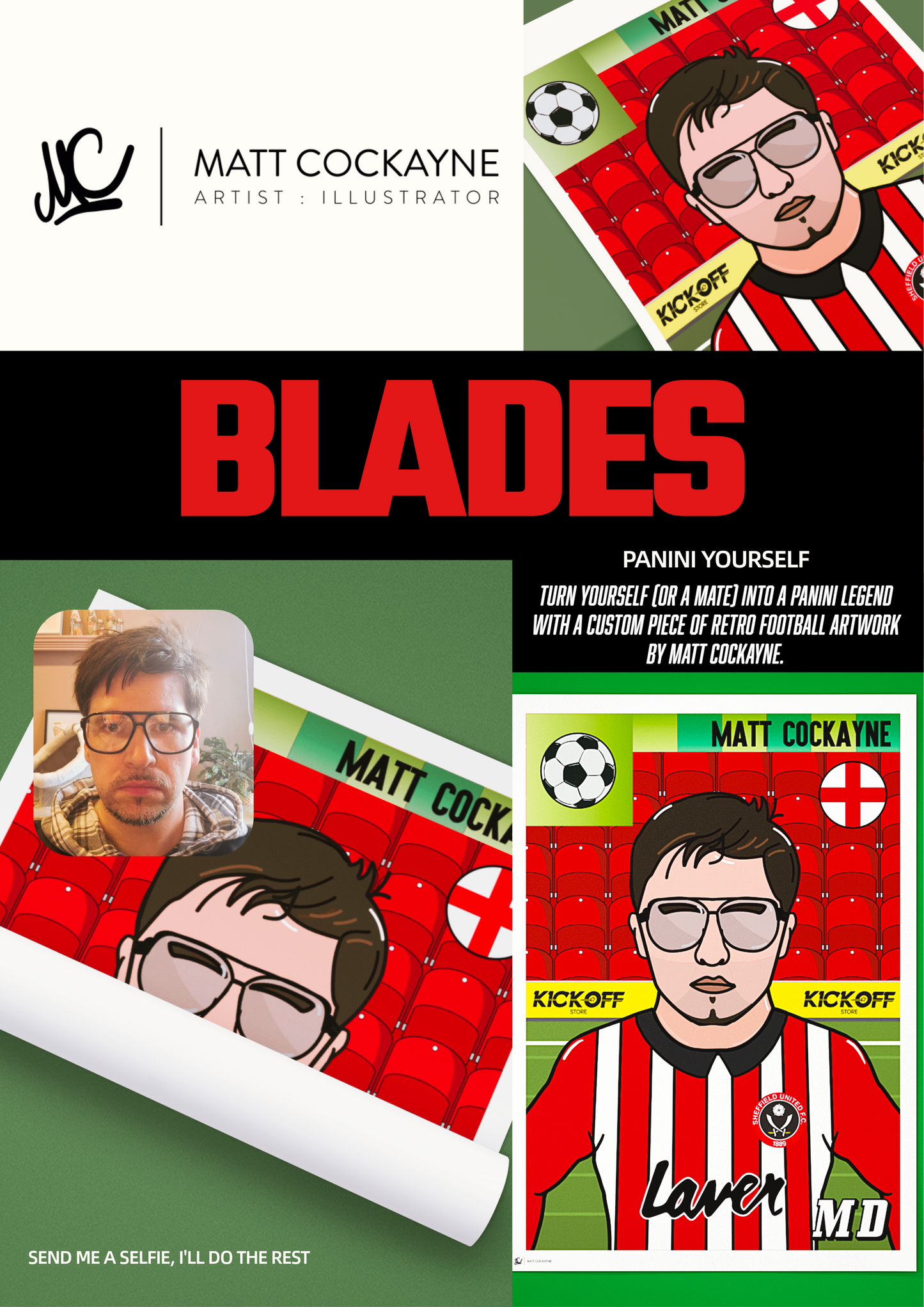 Personalised Footy Sticker Artwork – Commission Your Own Retro Print