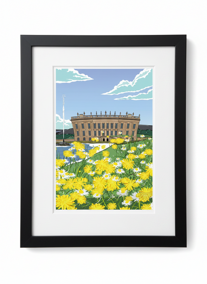 CHATSWORTH IN BLOOM - Peak District Prints - Wall Art - Poster - Print - Canvas - Illustration