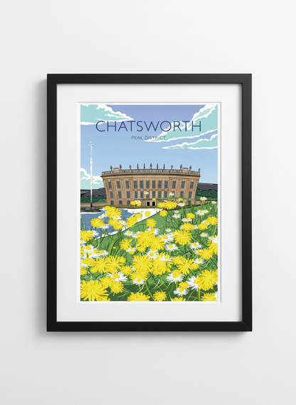 CHATSWORTH IN BLOOM - Peak District Prints - Wall Art - Poster - Print - Canvas - Illustration