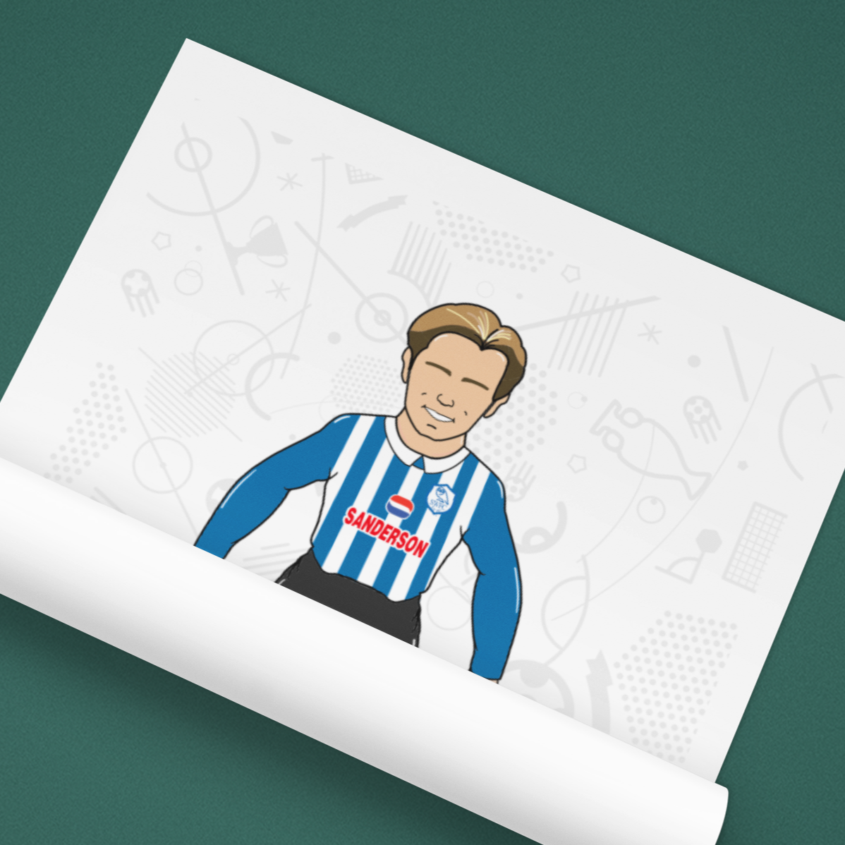 Roland Nilsson Retro Subbuteo Artwork – Sheffield Wednesday Legend Print