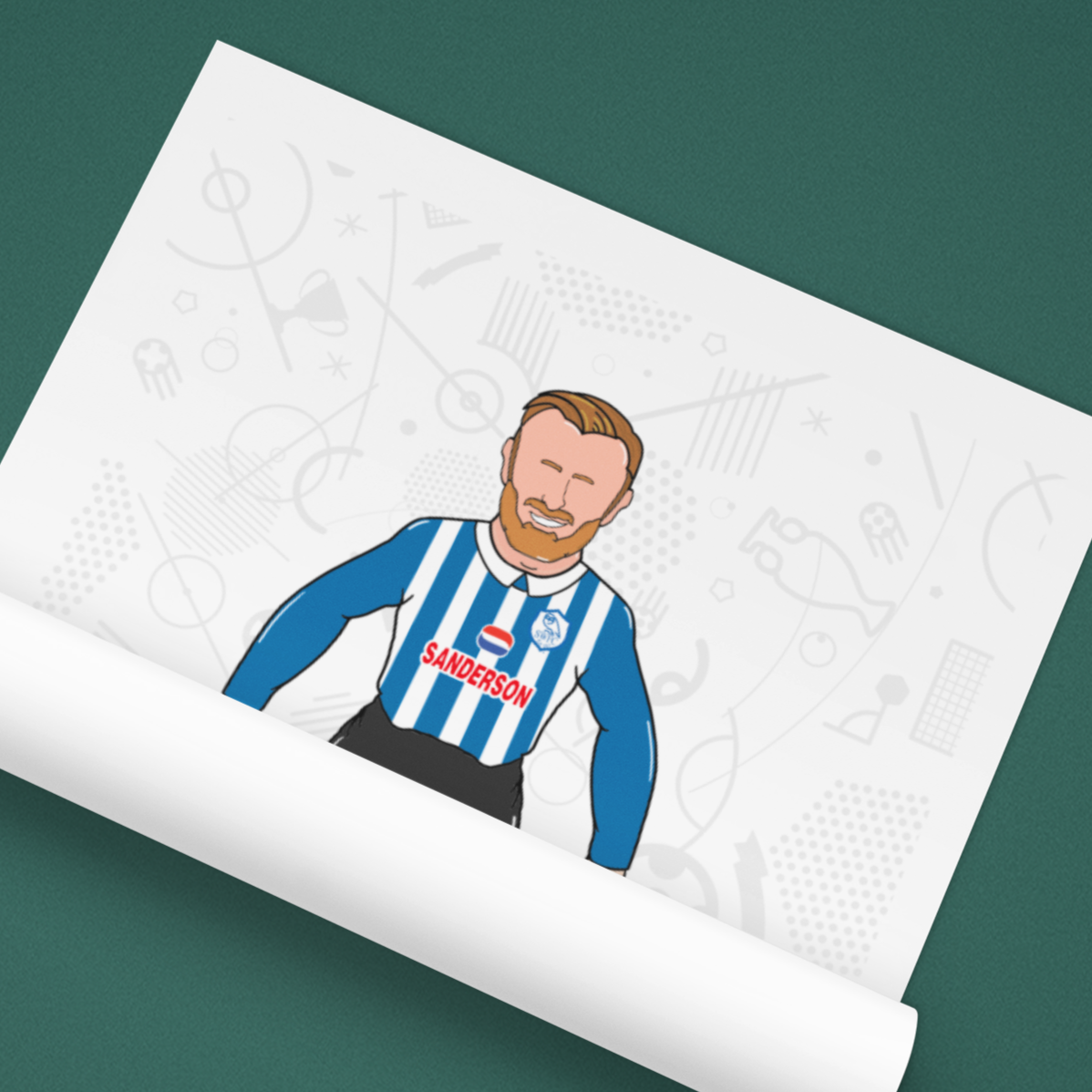 Barry Bannan Retro Subbuteo Artwork – Sheffield Wednesday Captain Print