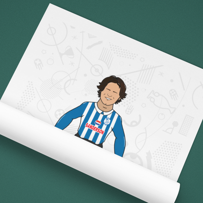Benito Carbone Retro Subbuteo Artwork – Sheffield Wednesday Legend Print