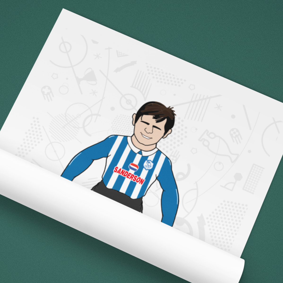 David Hirst Retro Subbuteo Artwork – Sheffield Wednesday Legend Print
