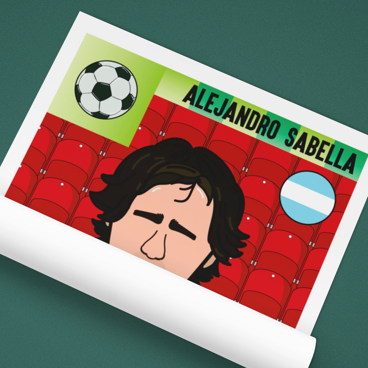 Alex Sabella – Sheffield United Panini-Style Print (Retro Collectible)