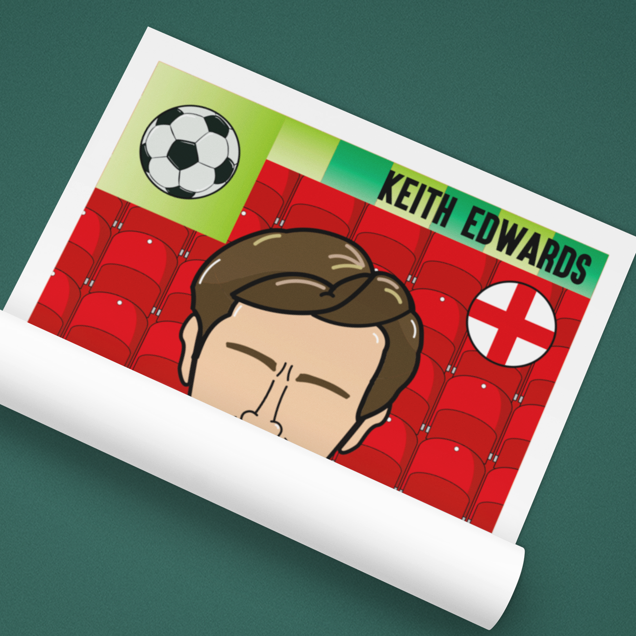 Keith Edwards – Sheffield United Panini-Style Print (Retro Collectible)
