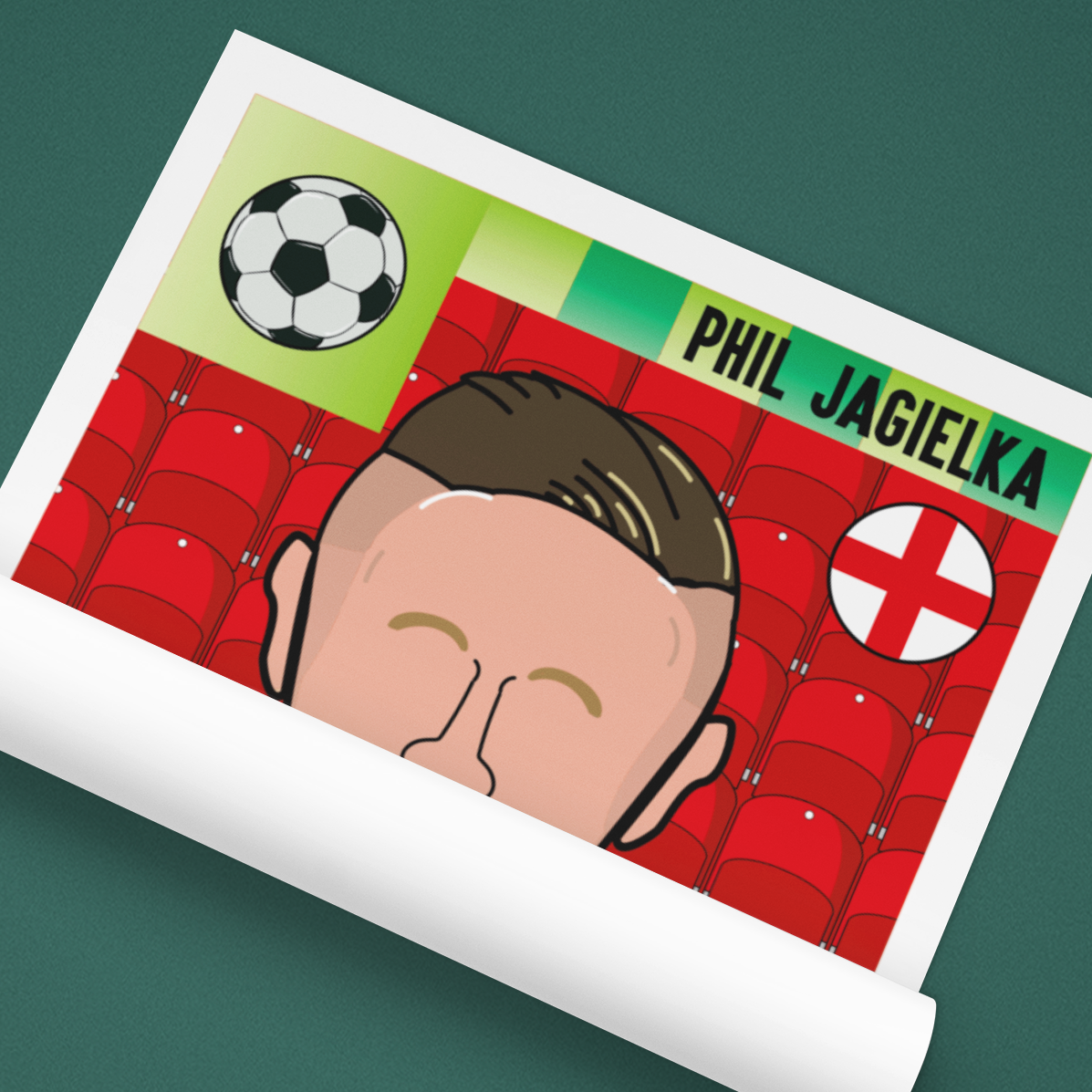 Phil Jagielka – Sheffield United Panini-Style Print (Retro Collectible)