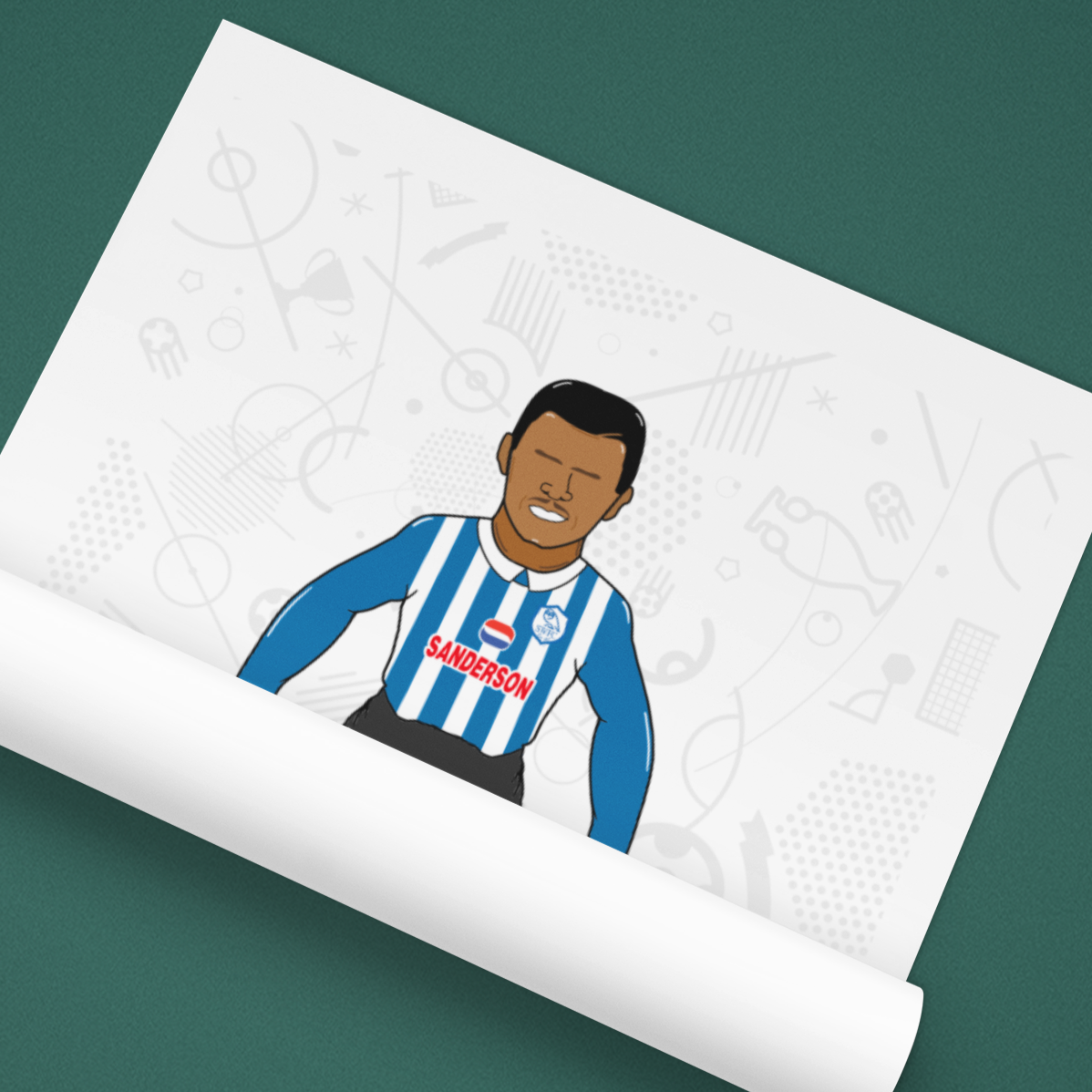 Des Walker Retro Subbuteo Artwork – Sheffield Wednesday Legend Print