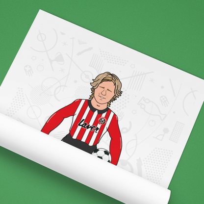 Tony Currie – Retro Subbuteo Artwork (Sheffield United Legend Print)