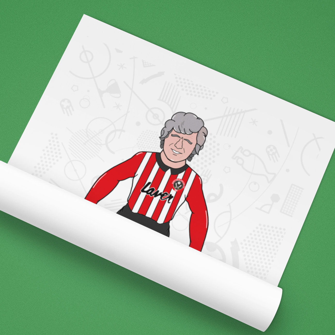 Alan Woodward – Retro Subbuteo Artwork (Sheffield United Legend Print)