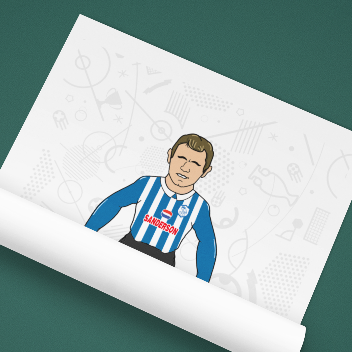 John Sheridan Retro Subbuteo Artwork – Sheffield Wednesday Legend Print
