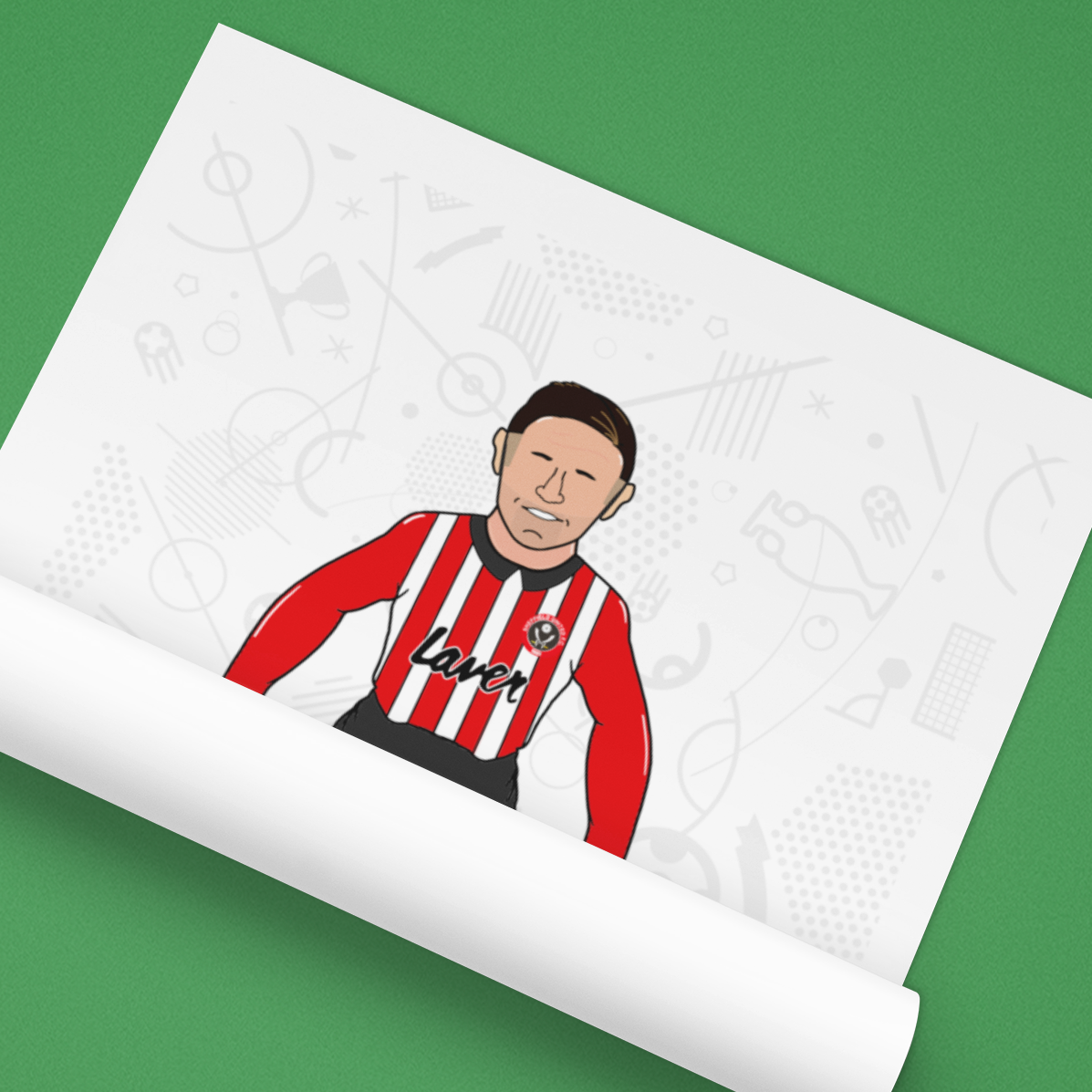 Billy Sharp – Retro Subbuteo Artwork (Sheffield United Legend Print)