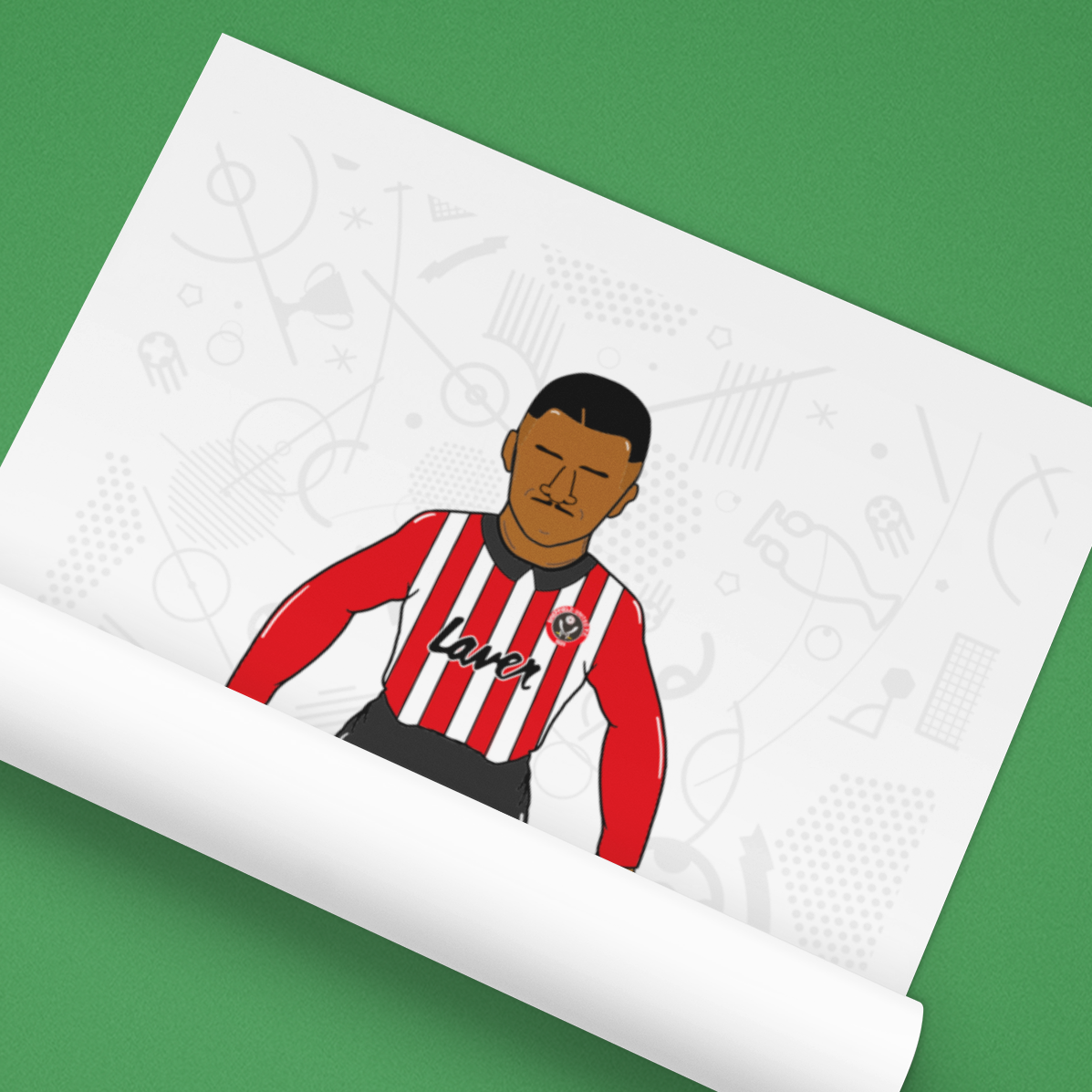 Brian Deane — Retro Table Football Artwork (Sheffield United)