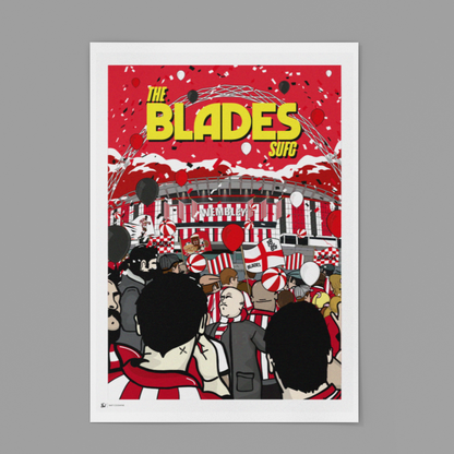 Sheffield United Wembley Print | The Blades - Wembley Special Edition | SUFC Blades Art | Championship Play-Off Final 2025
