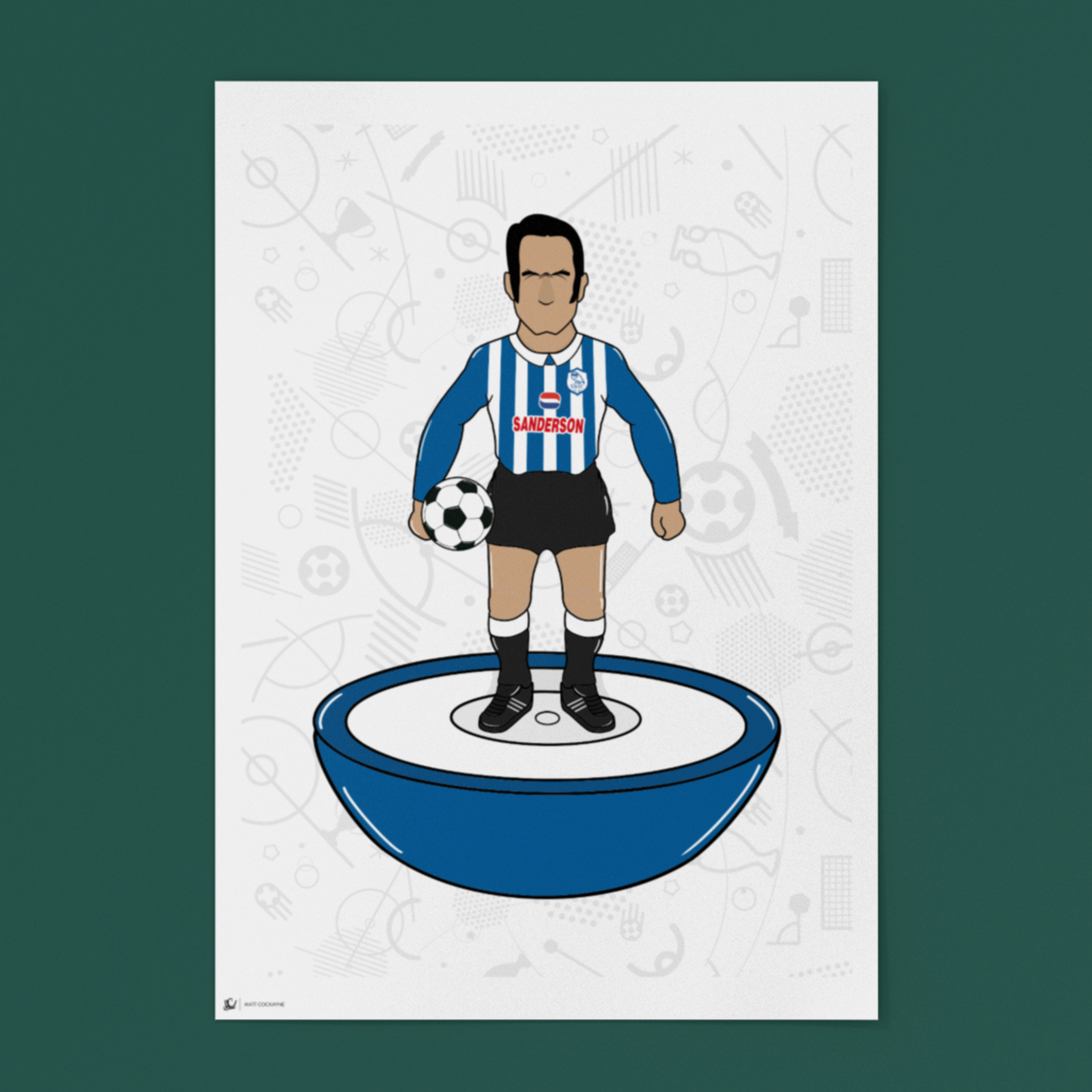 Paolo Di Canio Retro Subbuteo Artwork – Sheffield Wednesday Legend Print