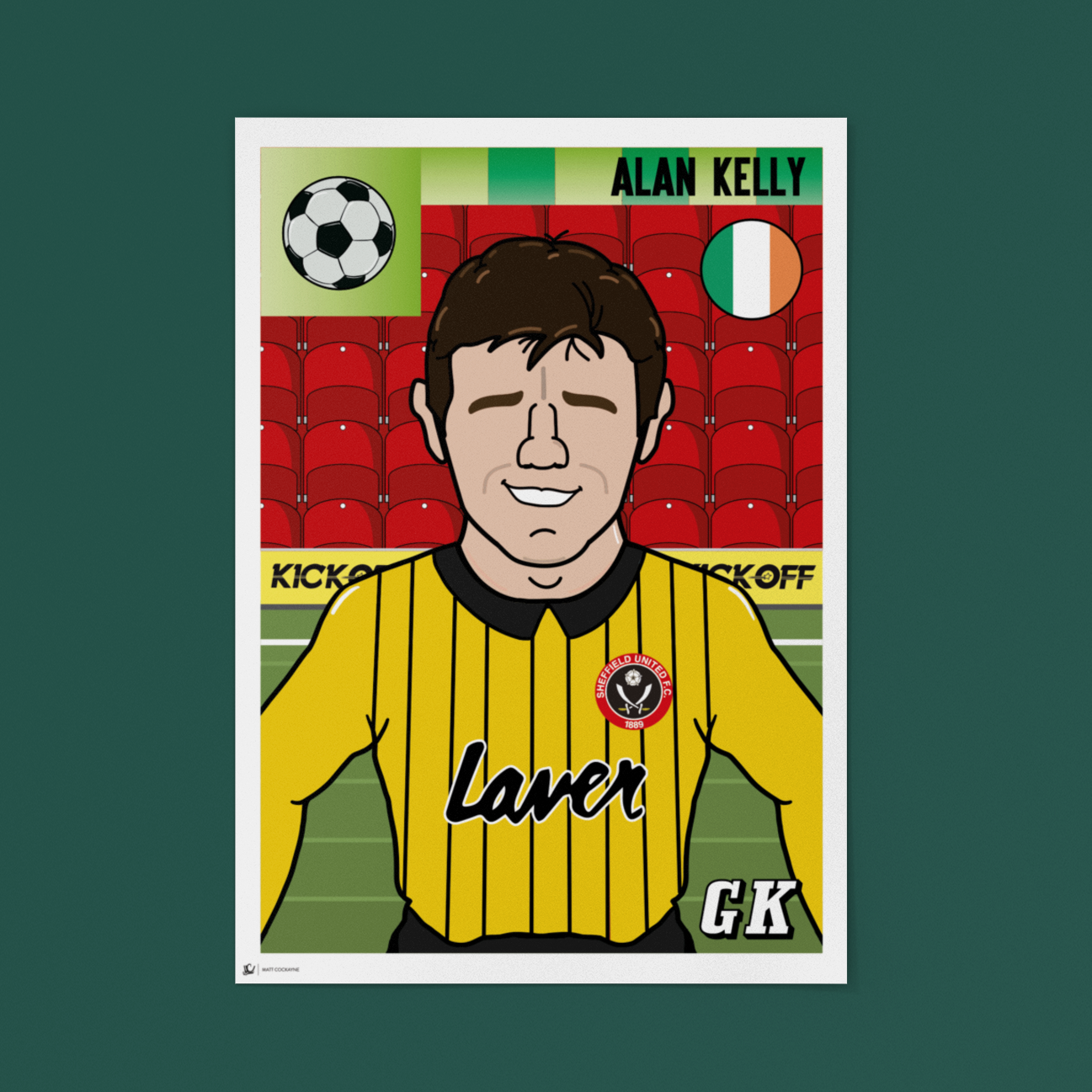 Alan Kelly – Sheffield United Panini-Style Print (Retro Collectible)