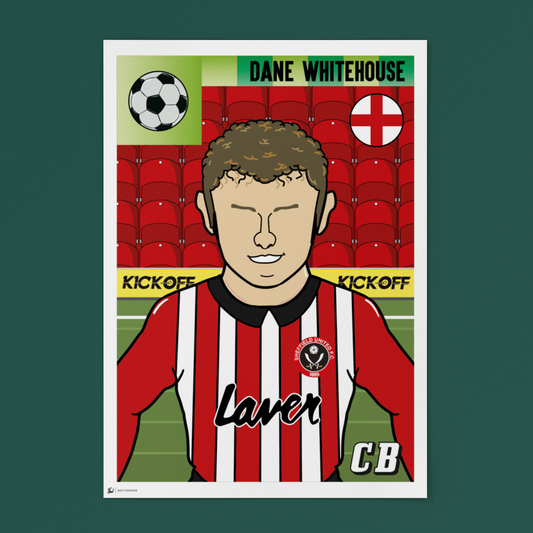Dane Whitehouse – Sheffield United Panini-Style Print (Retro Collectible)