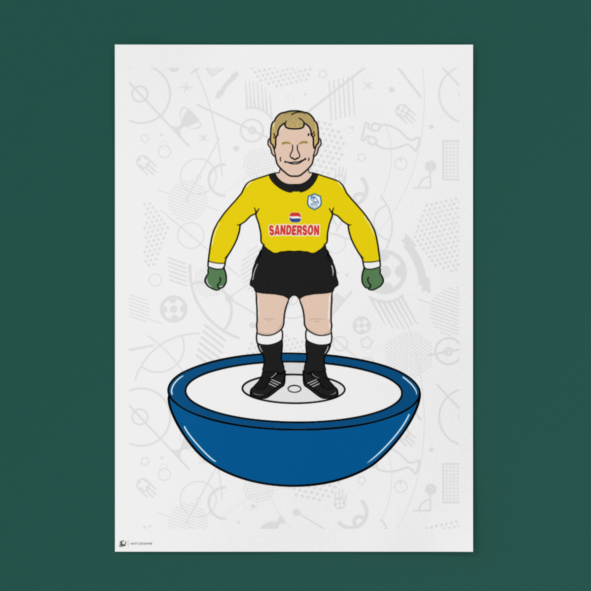 Kevin Pressman Retro Subbuteo Artwork – Sheffield Wednesday Legend Print