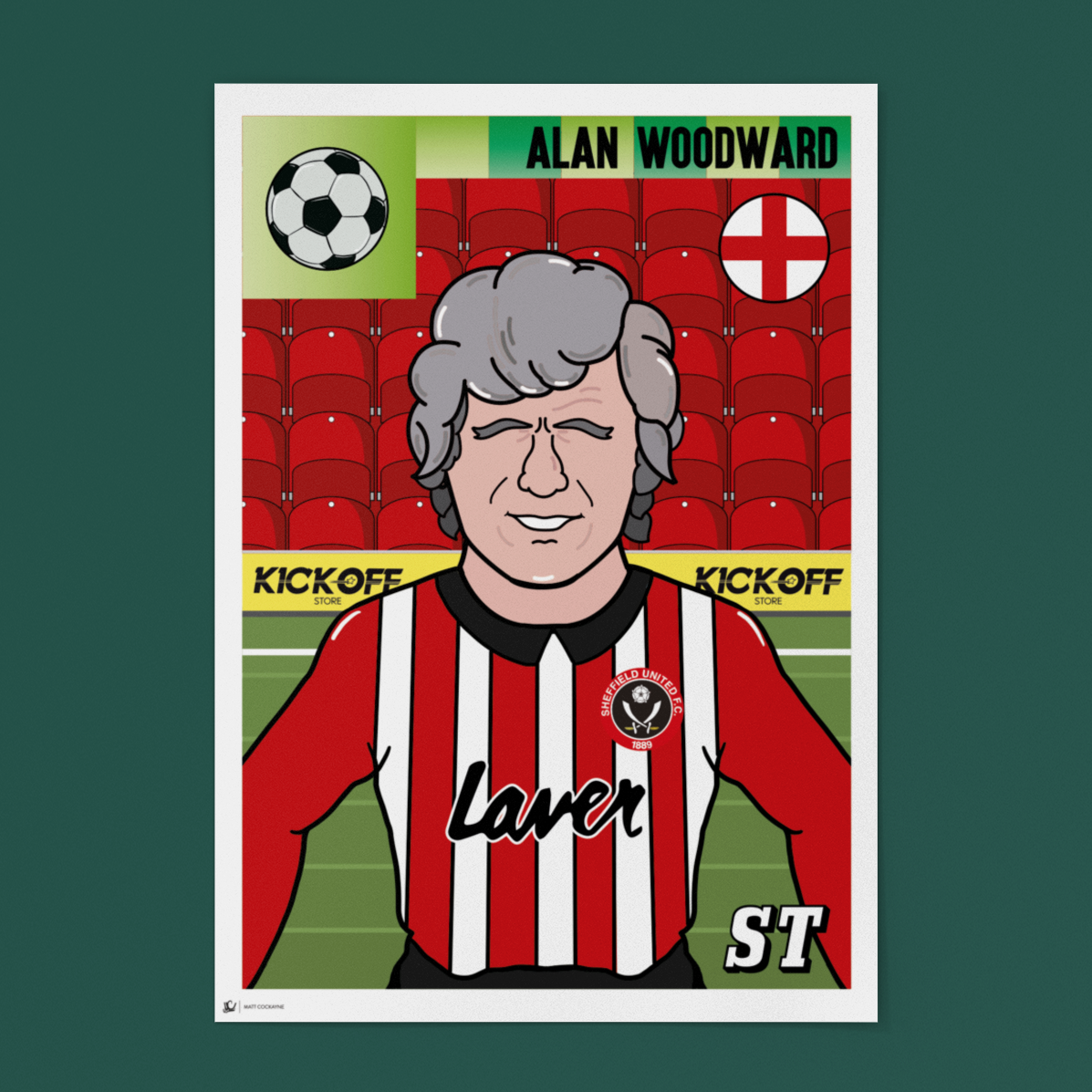 Alan Woodward – Sheffield United Panini-Style Print (Retro Collectible)