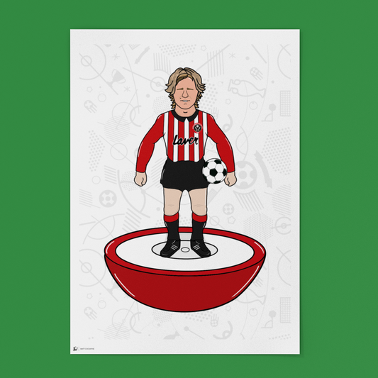 Tony Currie – Retro Subbuteo Artwork (Sheffield United Legend Print)