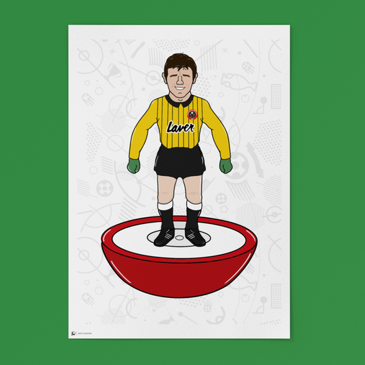 Alan Kelly – Retro Subbuteo Artwork (Sheffield United Legend Print)