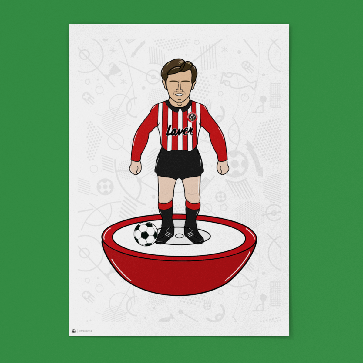 Keith Edwards – Retro Subbuteo Artwork (Sheffield United Legend Print)