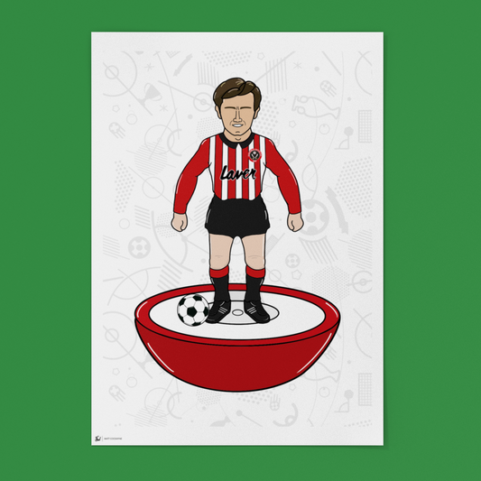 Keith Edwards – Retro Subbuteo Artwork (Sheffield United Legend Print)