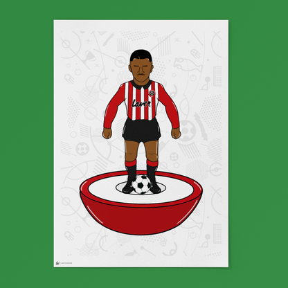 Brian Deane — Retro Table Football Artwork (Sheffield United)