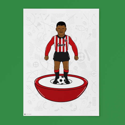 Brian Deane — Retro Table Football Artwork (Sheffield United)