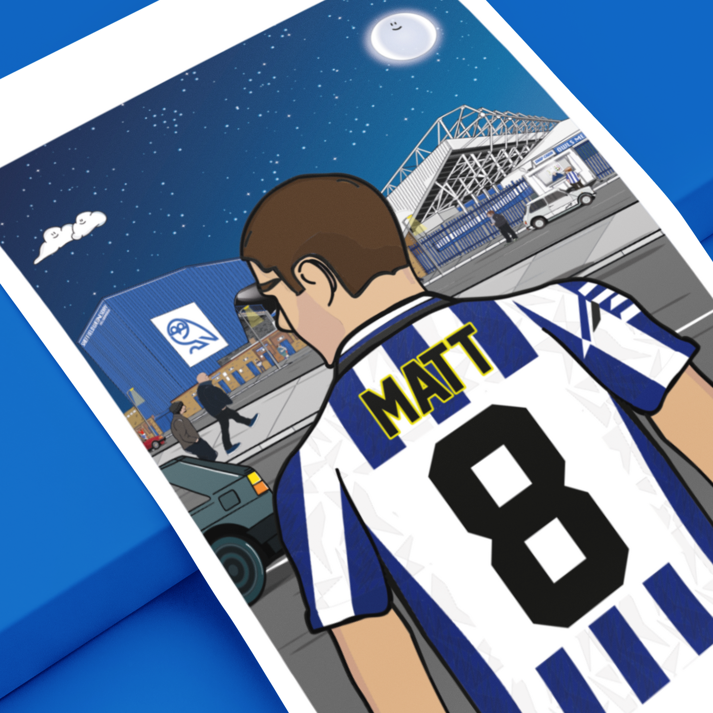 Retro 1990s Personalised Sheffield Wednesday FC Fan Art