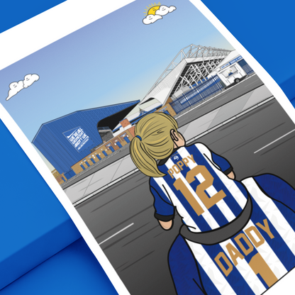 SWFC Dad & Lass – Personalised Sheffield Wednesday Print
