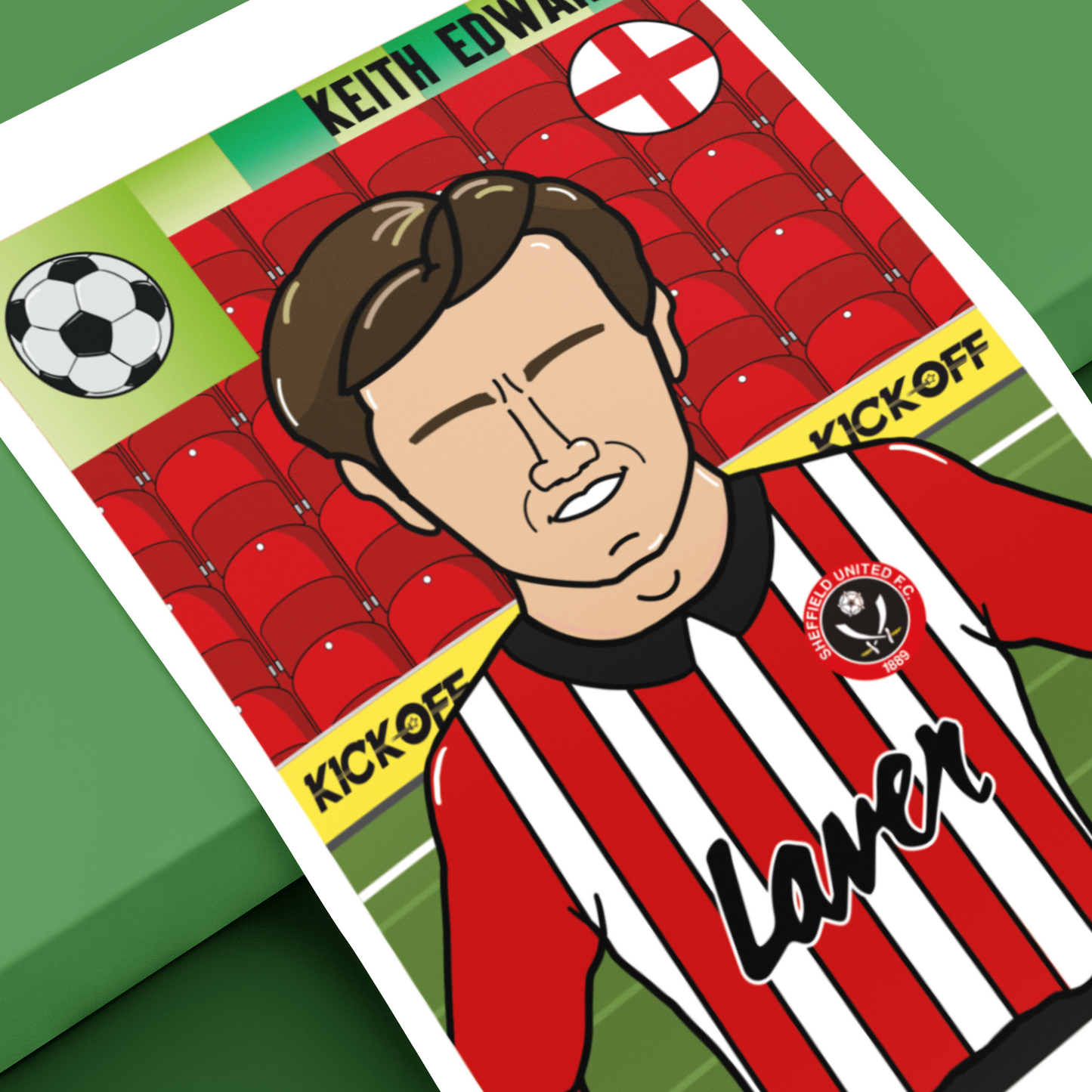 Keith Edwards – Sheffield United Panini-Style Print (Retro Collectible)