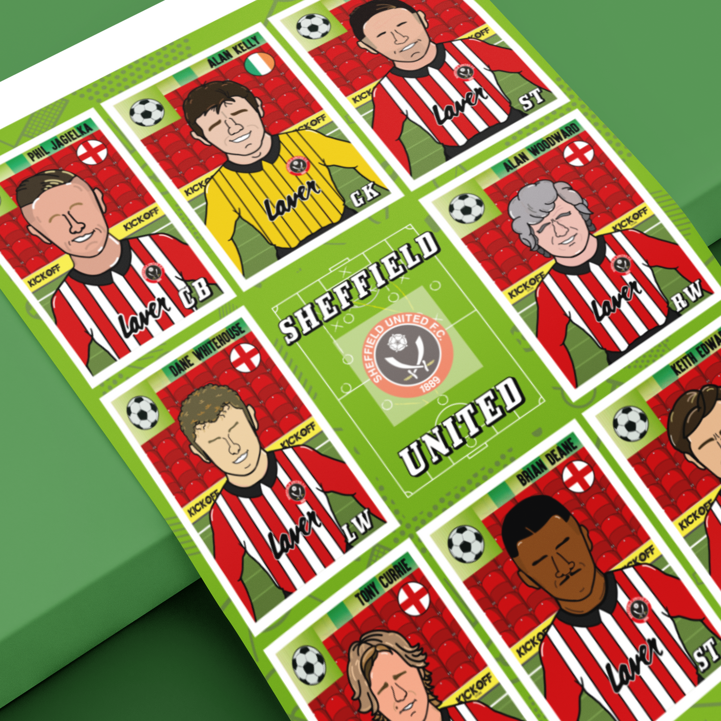 Sheffield United Panini Sticker Collection – Retro Football Artwork Set