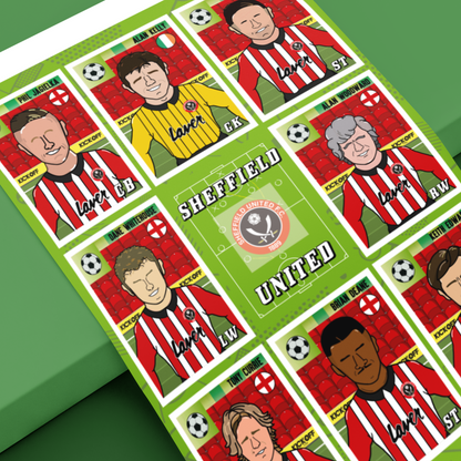 Sheffield United Panini Sticker Collection – Retro Football Artwork Set