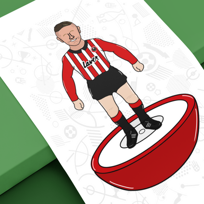 Phil Jagielka – Retro Subbuteo Artwork (Sheffield United Legend Print)