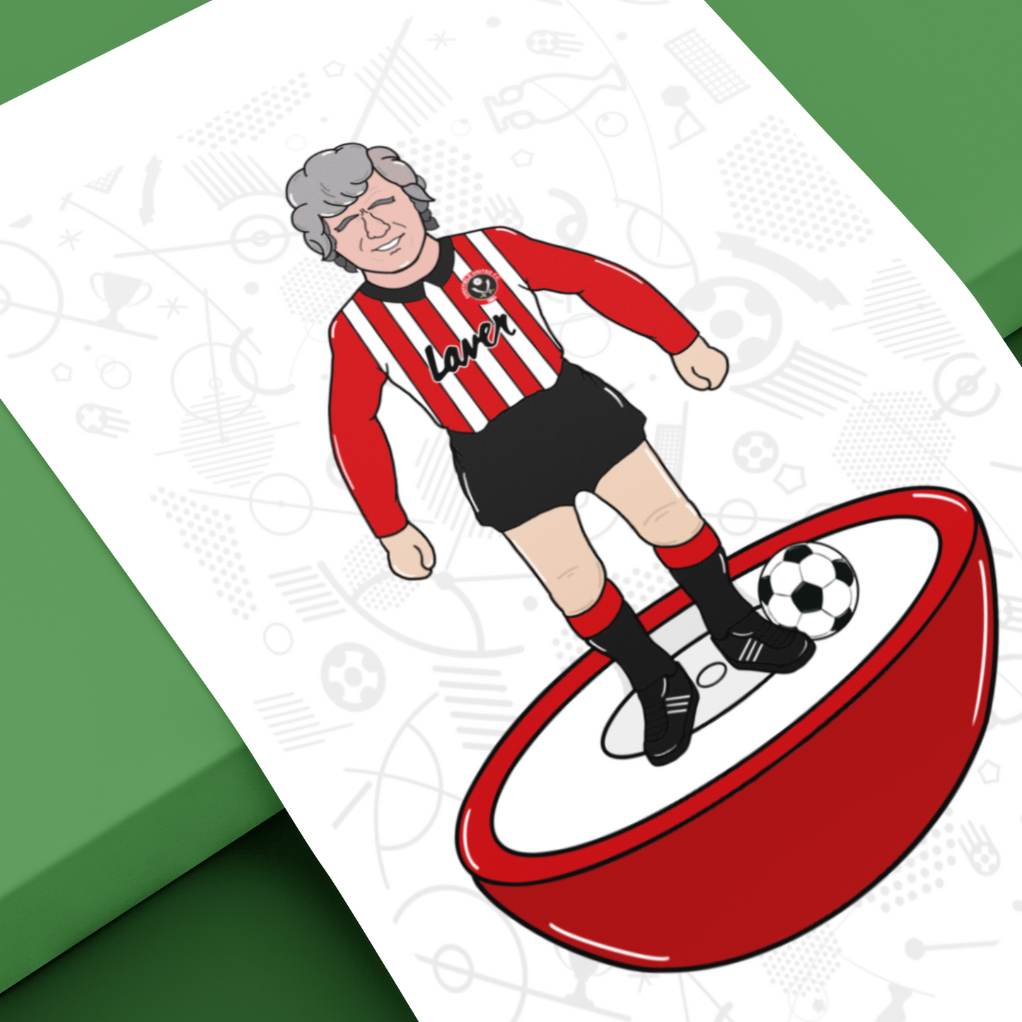 Alan Woodward – Retro Subbuteo Artwork (Sheffield United Legend Print)