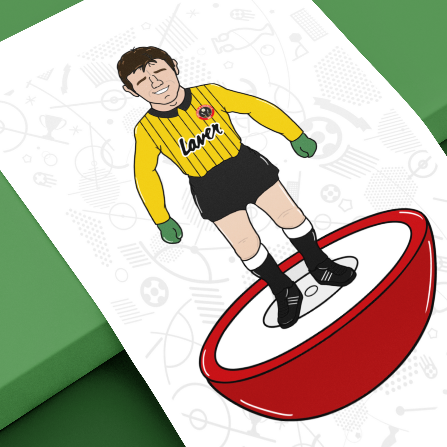 Alan Kelly – Retro Subbuteo Artwork (Sheffield United Legend Print)