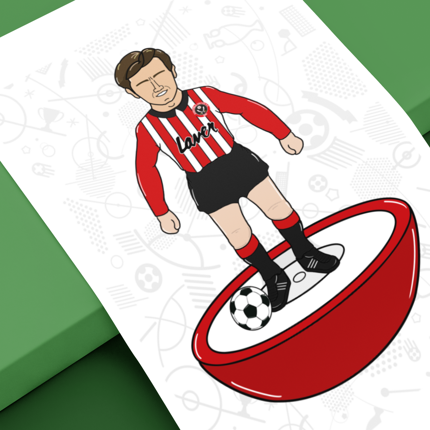 Keith Edwards – Retro Subbuteo Artwork (Sheffield United Legend Print)